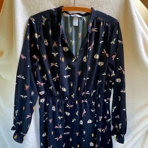 Bug Print Long Sleeve Dress - 12 H&M